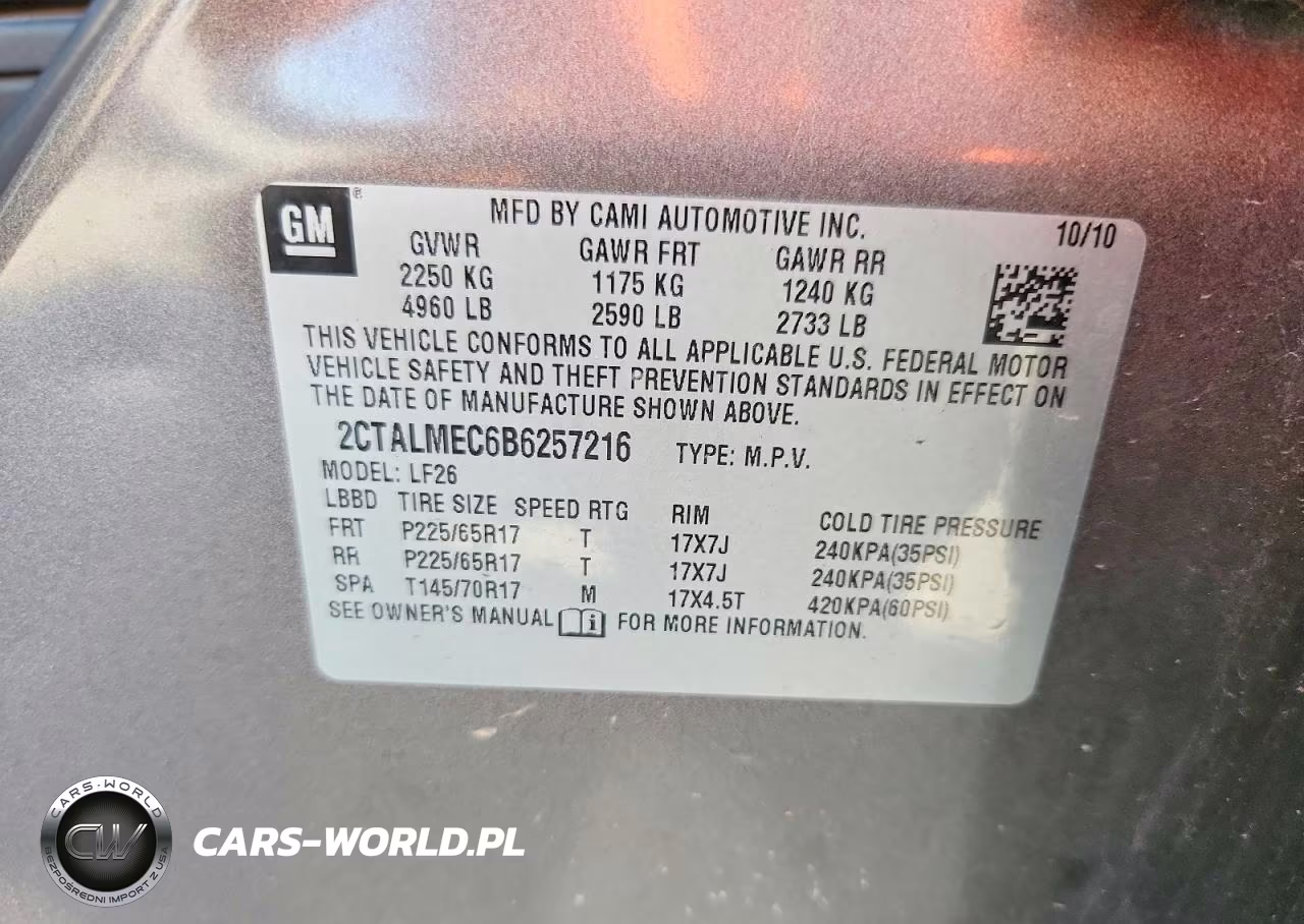2011 GMC Terrain Sle VIN:2CTALMEC6B6257216 - 13
