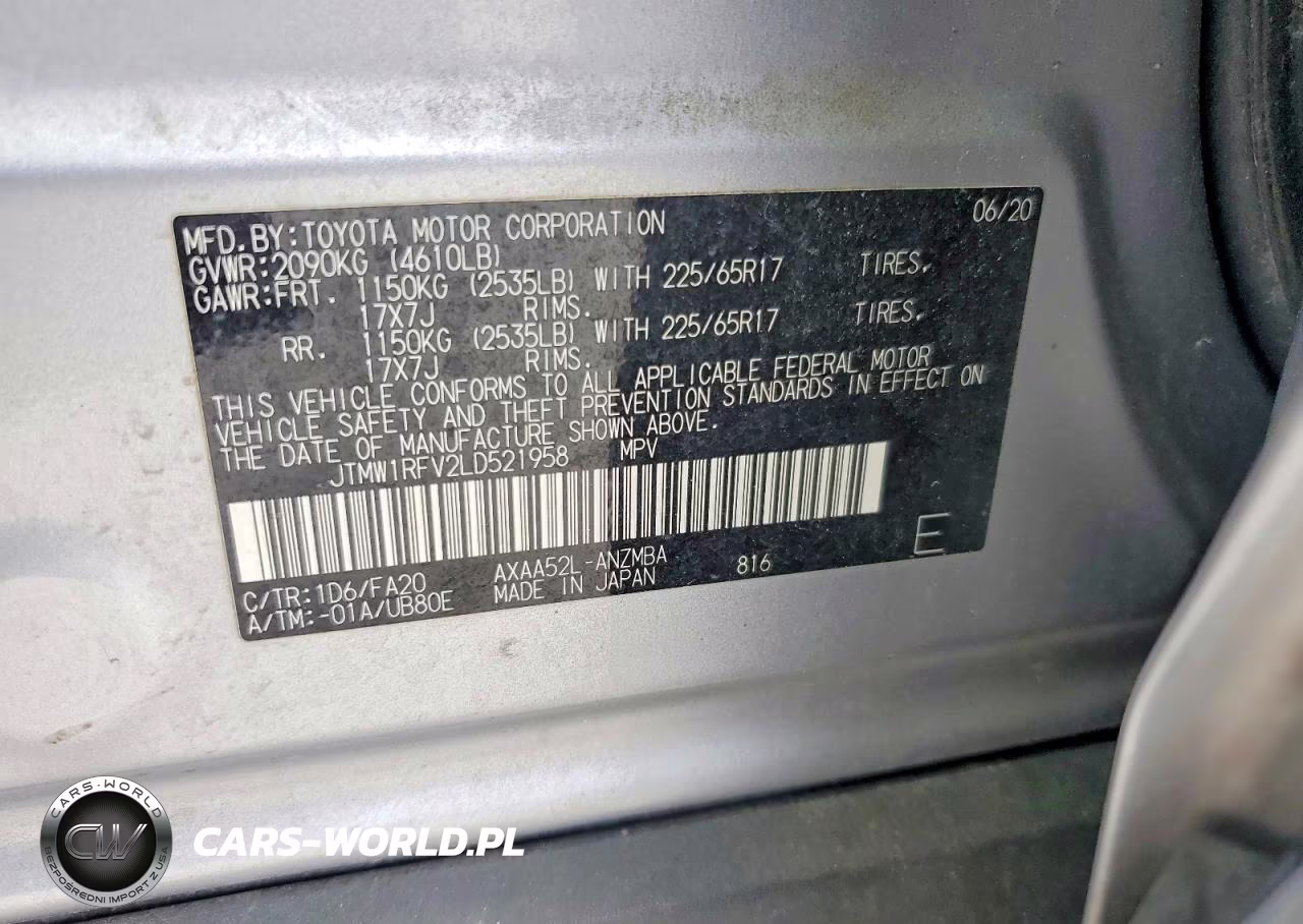 2020 Toyota Rav4 Xle VIN:JTMW1RFV2LD521958 - 13