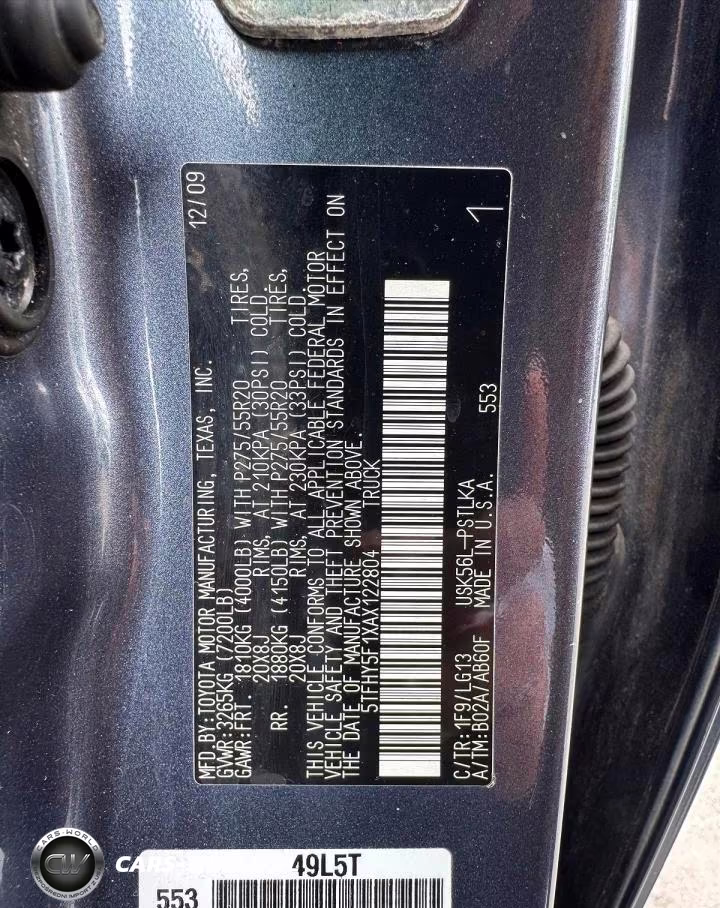 2010 Toyota Tundra Crewmax Limited VIN:5TFHY5F1XAX122804 - 12