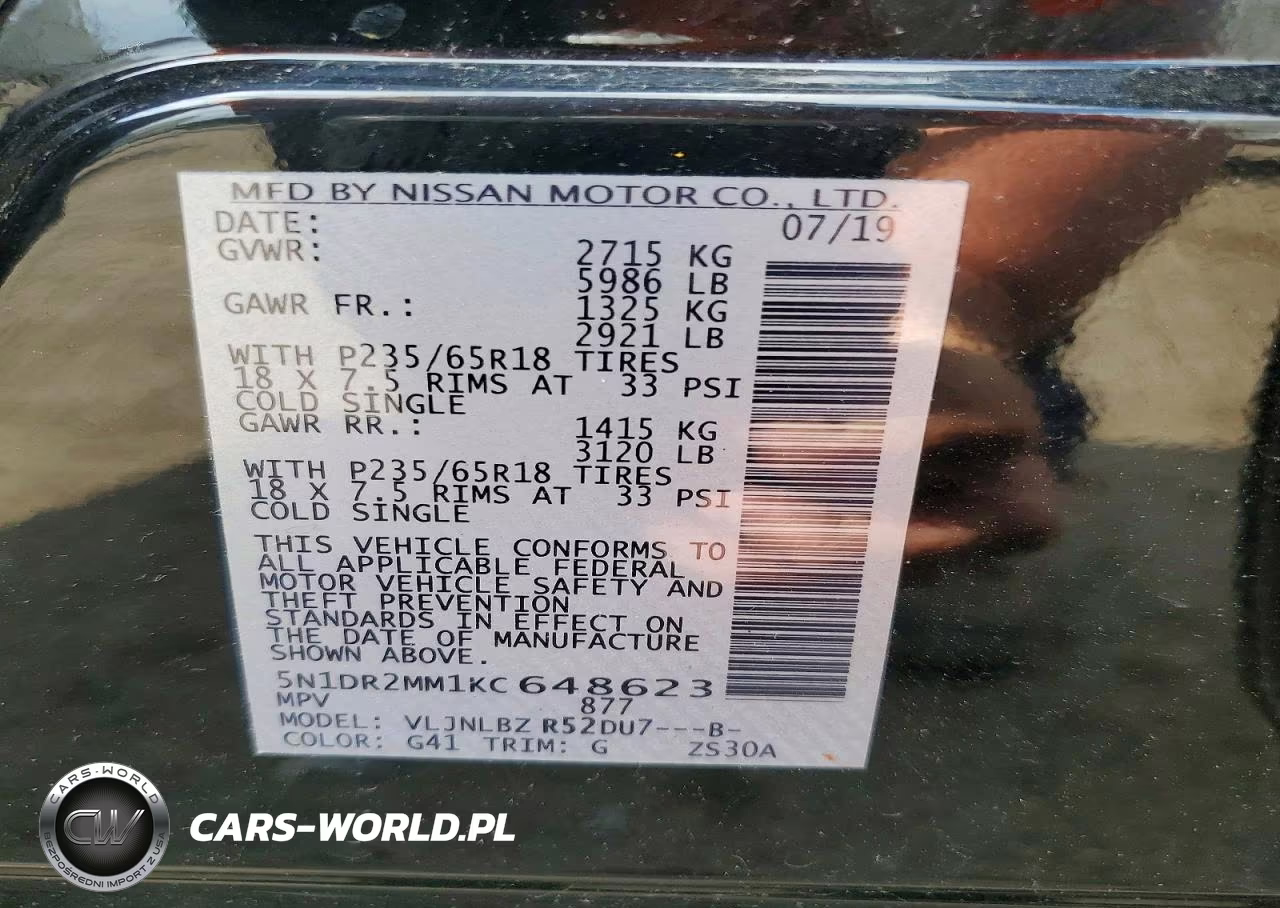 2019 Nissan Pathfinder S VIN:5N1DR2MM1KC648623 - 13