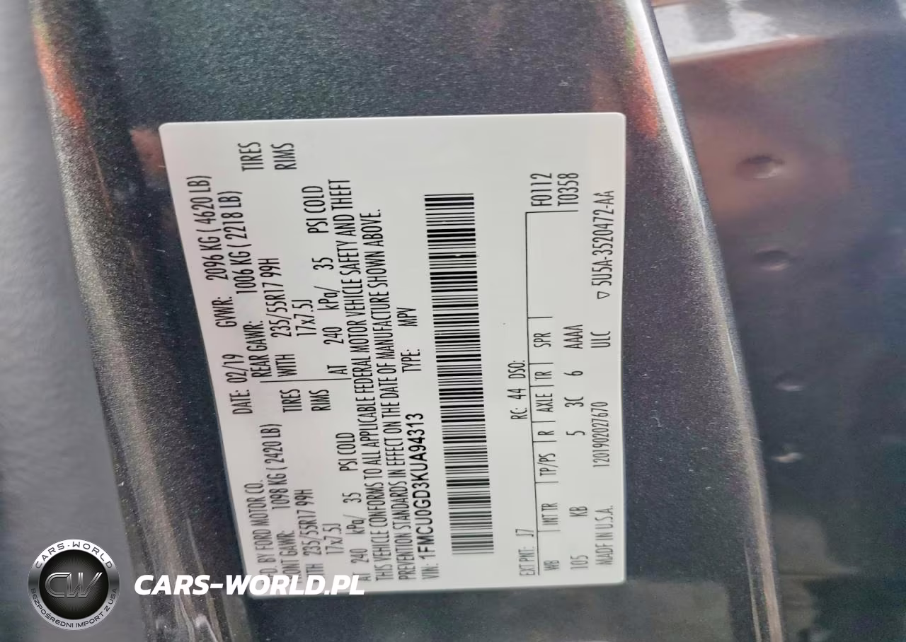 2019 Ford Escape Se VIN:1FMCU0GD3KUA94313 - 13