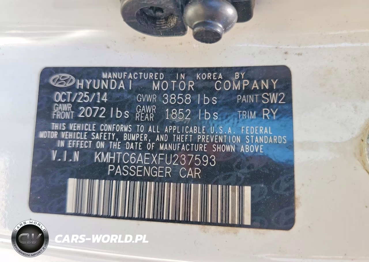 2015 Hyundai Veloster Turbo VIN:KMHTC6AEXFU237593 - 12