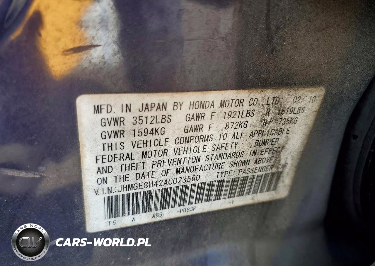 2010 Honda Fit Sport VIN:JHMGE8H42AC023560 - 12