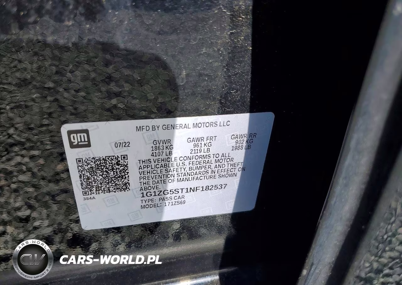 2022 Chevrolet Malibu Rs VIN:1G1ZG5ST1NF182537 - 12
