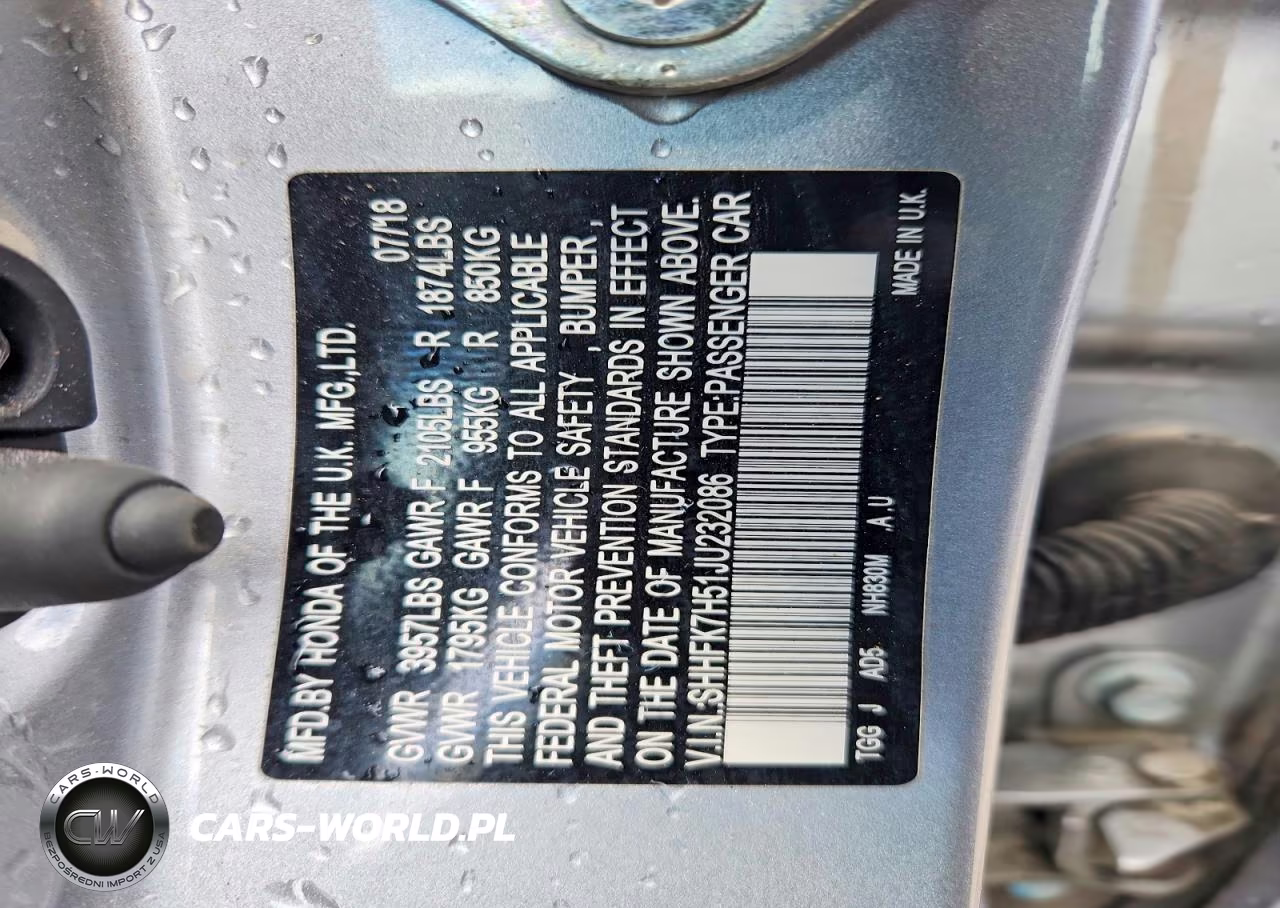 2018 Honda Civic Ex VIN:SHHFK7H51JU232086 - 12