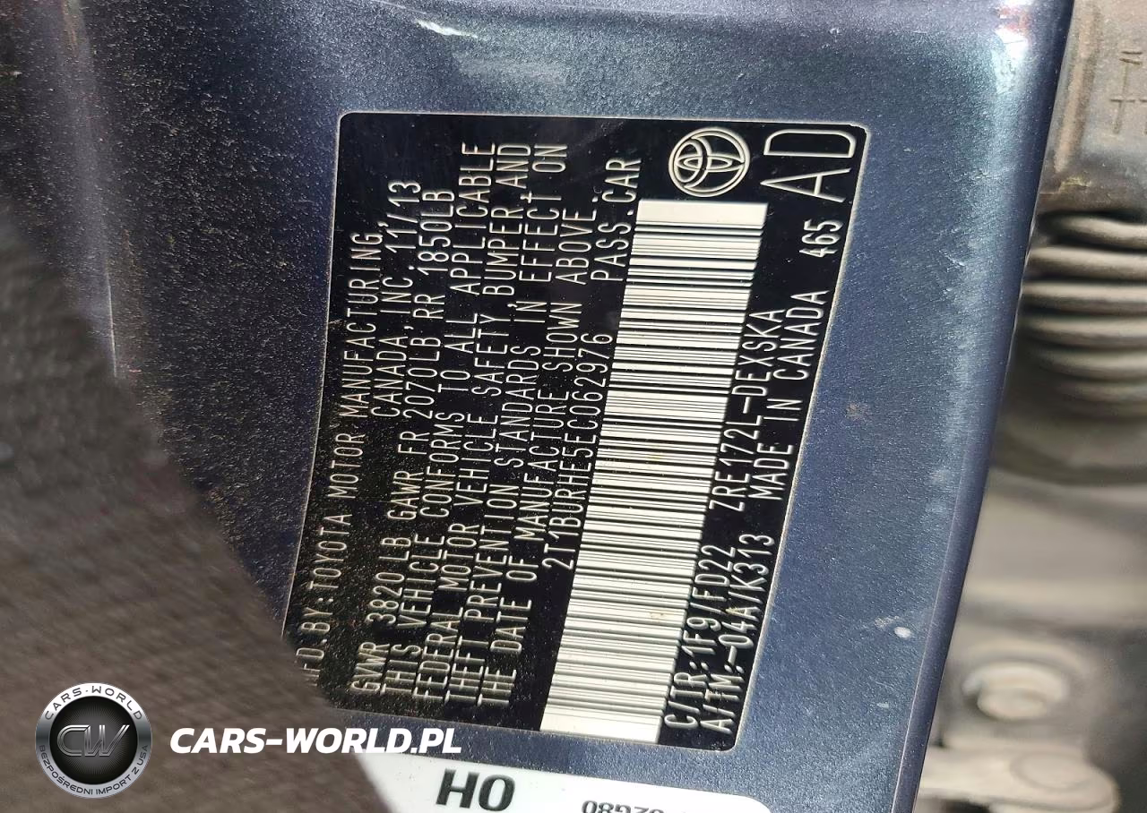 2014 Toyota Corolla S Plus VIN:2T1BURHE5EC062976 - 12