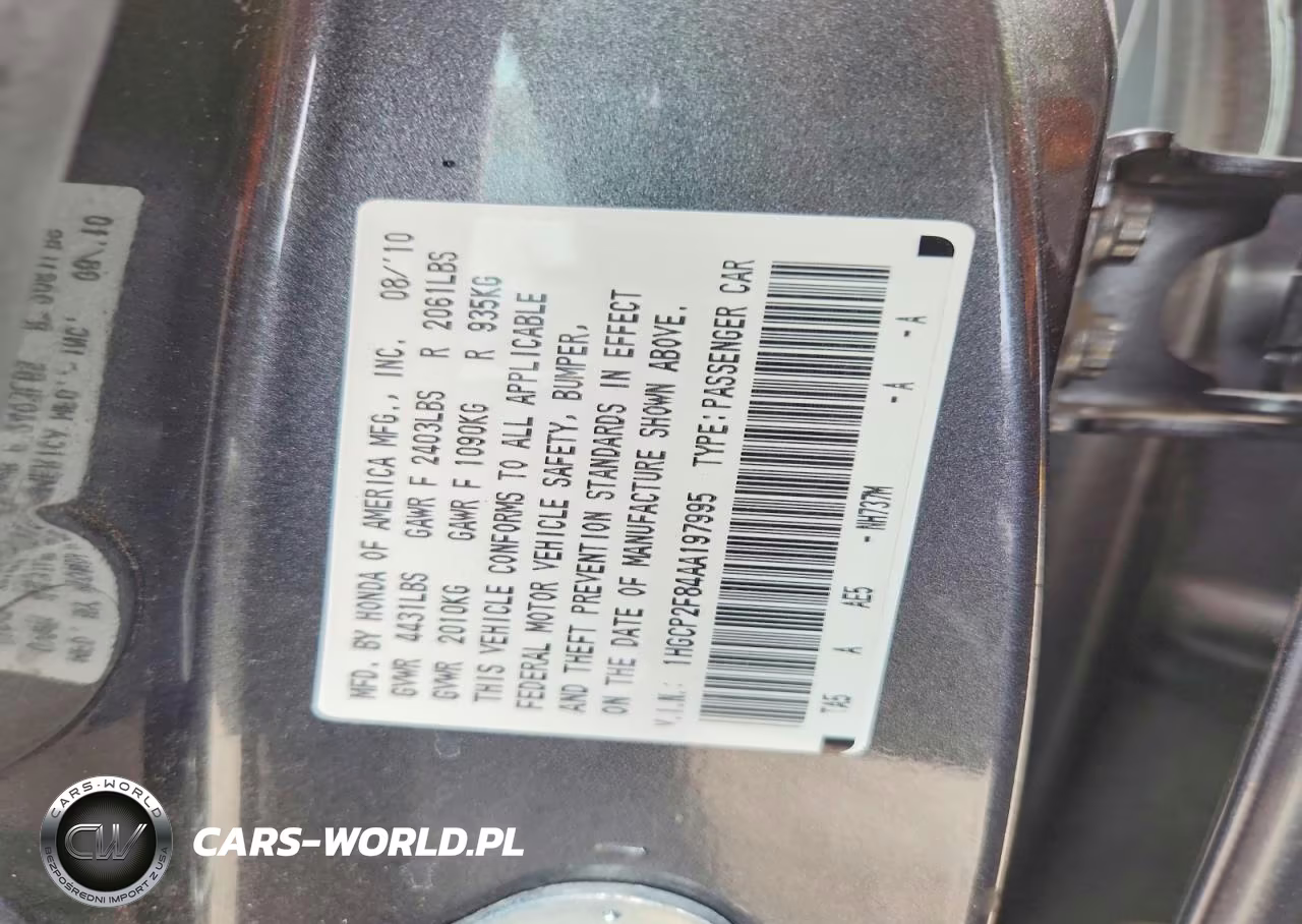 2010 Honda Accord Exl VIN:1HGCP2F84AA197995 - 12