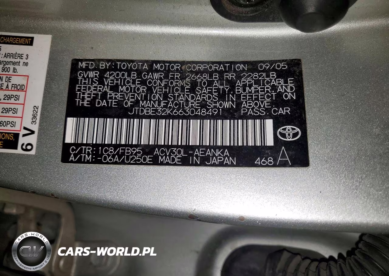 2006 Toyota Camry Standard VIN:JTDBE32K663048491 - 12