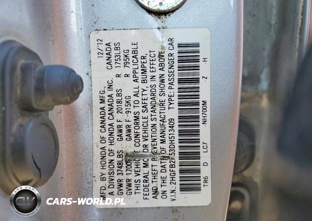 2013 Honda Civic Lx VIN:2HGFB2F53DH513409 - 12