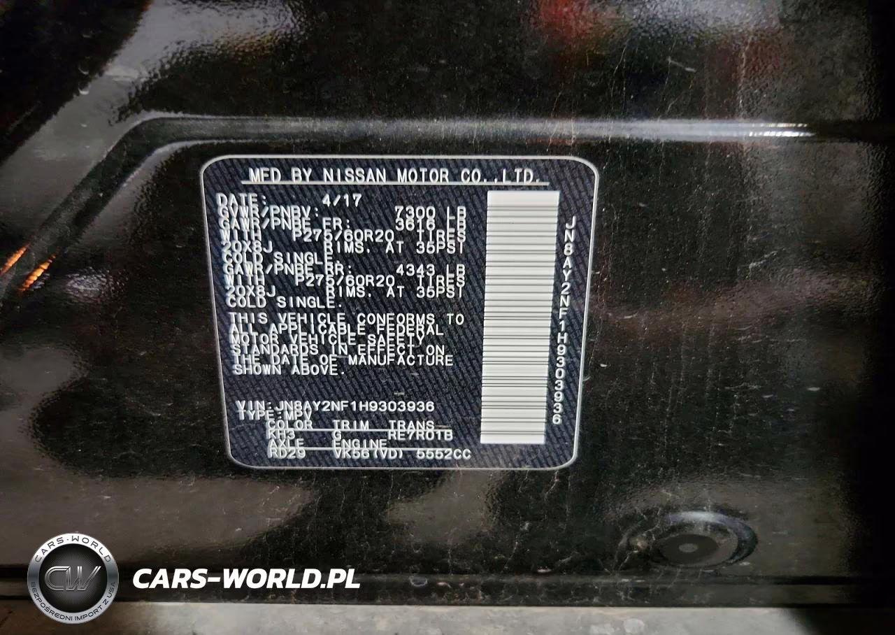 2017 Nissan Armada Platinum VIN:JN8AY2NF1H9303936 - 13