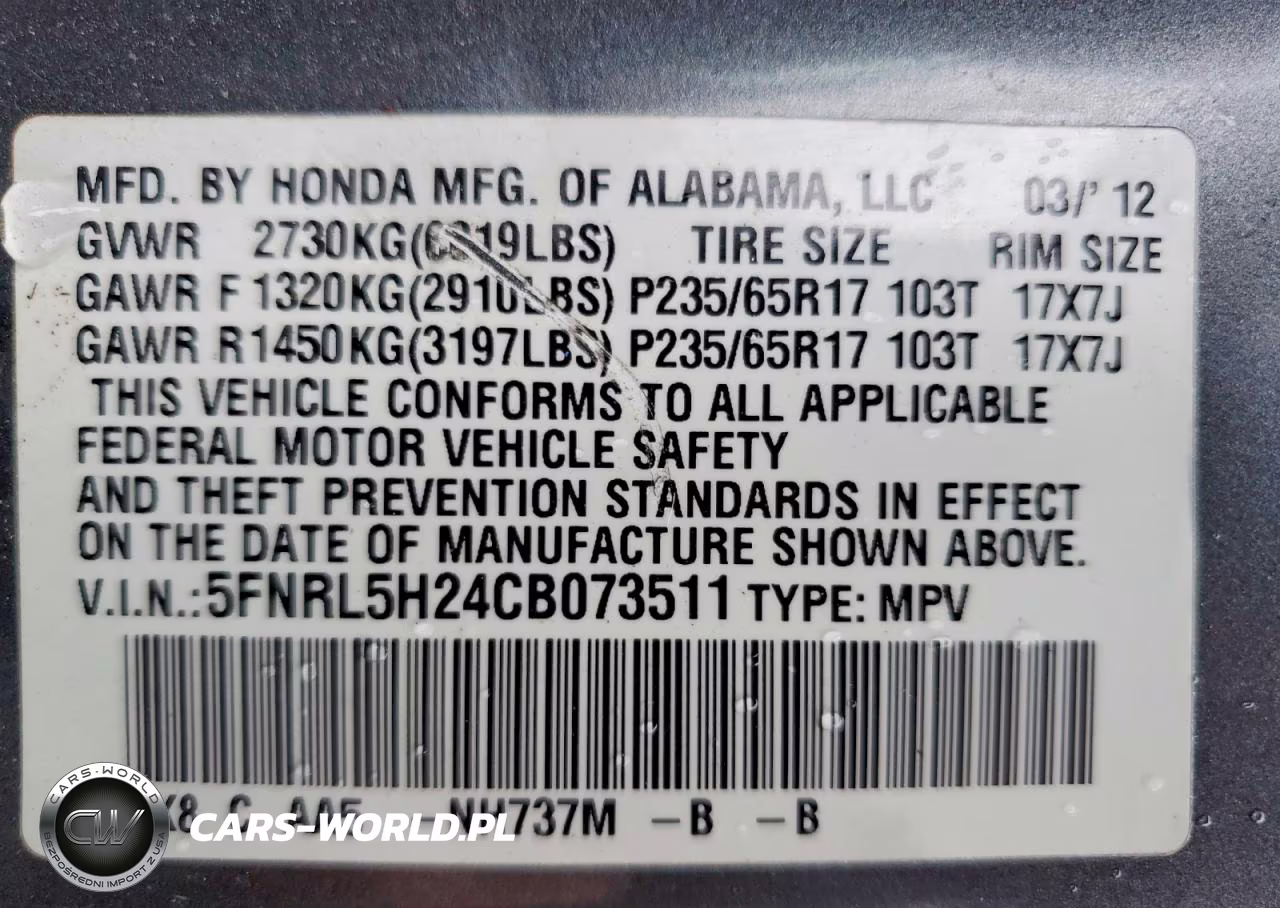 2012 Honda Odyssey Lx VIN:5FNRL5H24CB073511 - 13