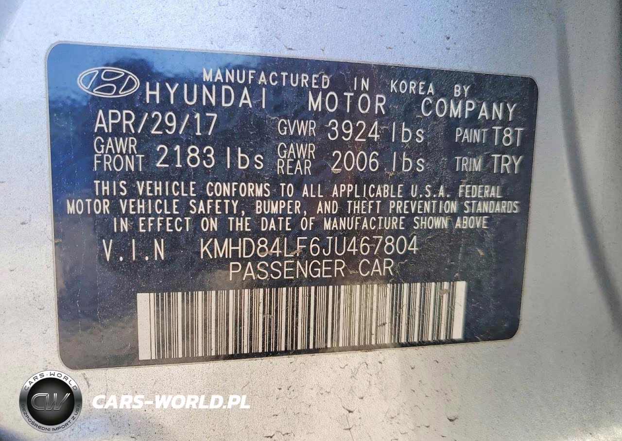 2018 Hyundai Elantra Sel VIN:KMHD84LF6JU467804 - 12
