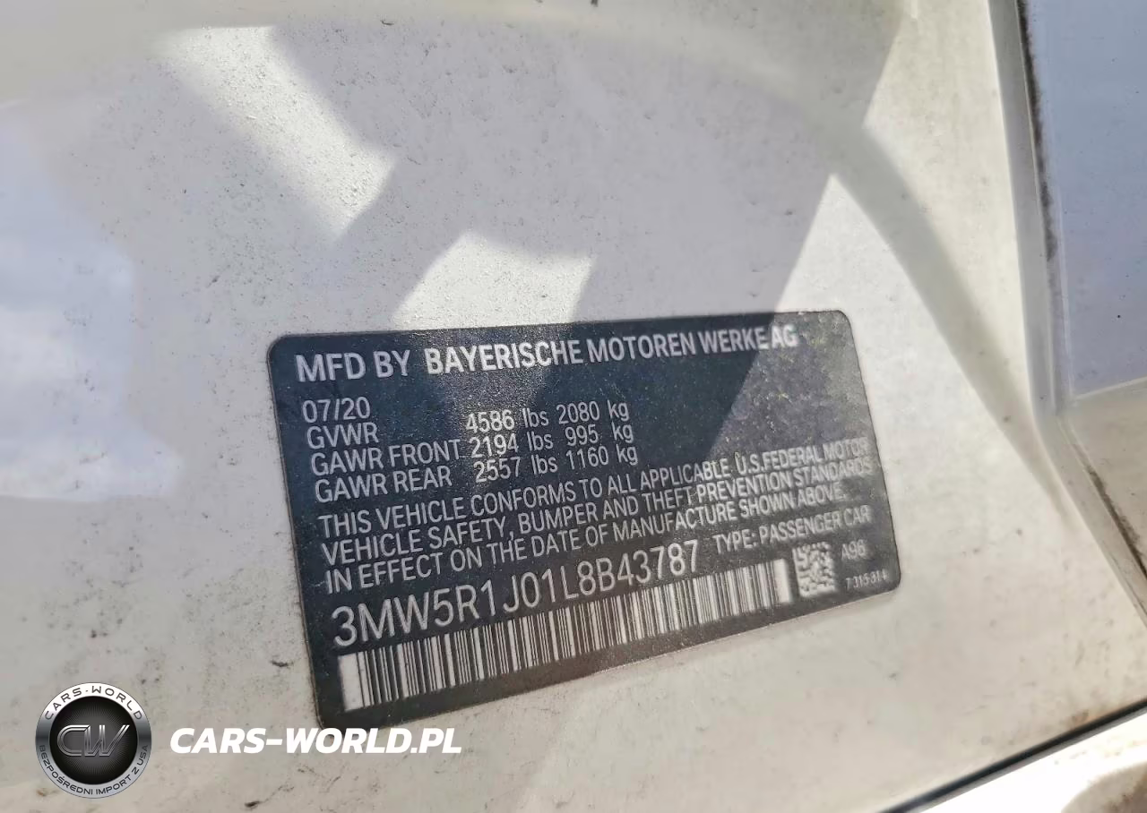 2020 BMW 330I VIN:3MW5R1J01L8B43787 - 12