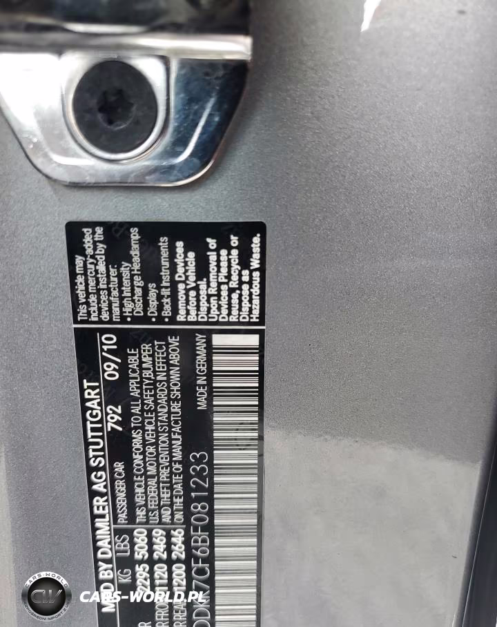 2011 Mercedes-Benz E 550 VIN:WDDKK7CF6BF081233 - 12