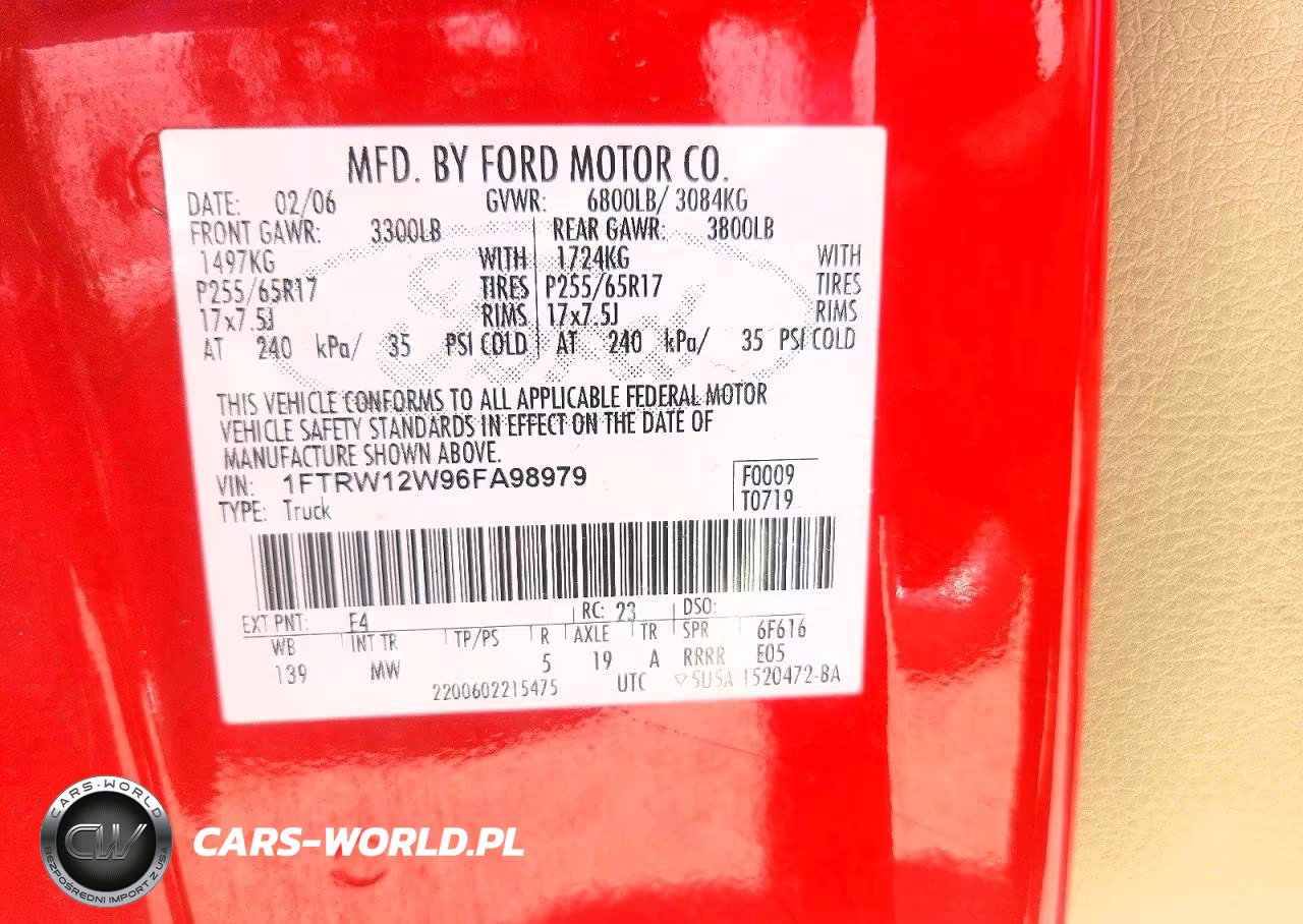 2006 Ford F150 Supercrew VIN:1FTRW12W96FA98979 - 12