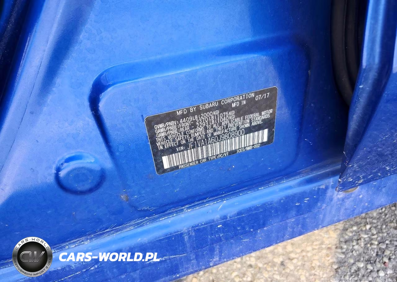 2018 Subaru Wrx VIN:JF1VA1A60J9808900 - 12