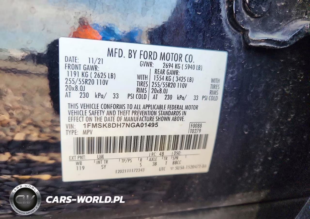 2022 Ford Explorer Xlt VIN:1FMSK8DH7NGA01495 - 12