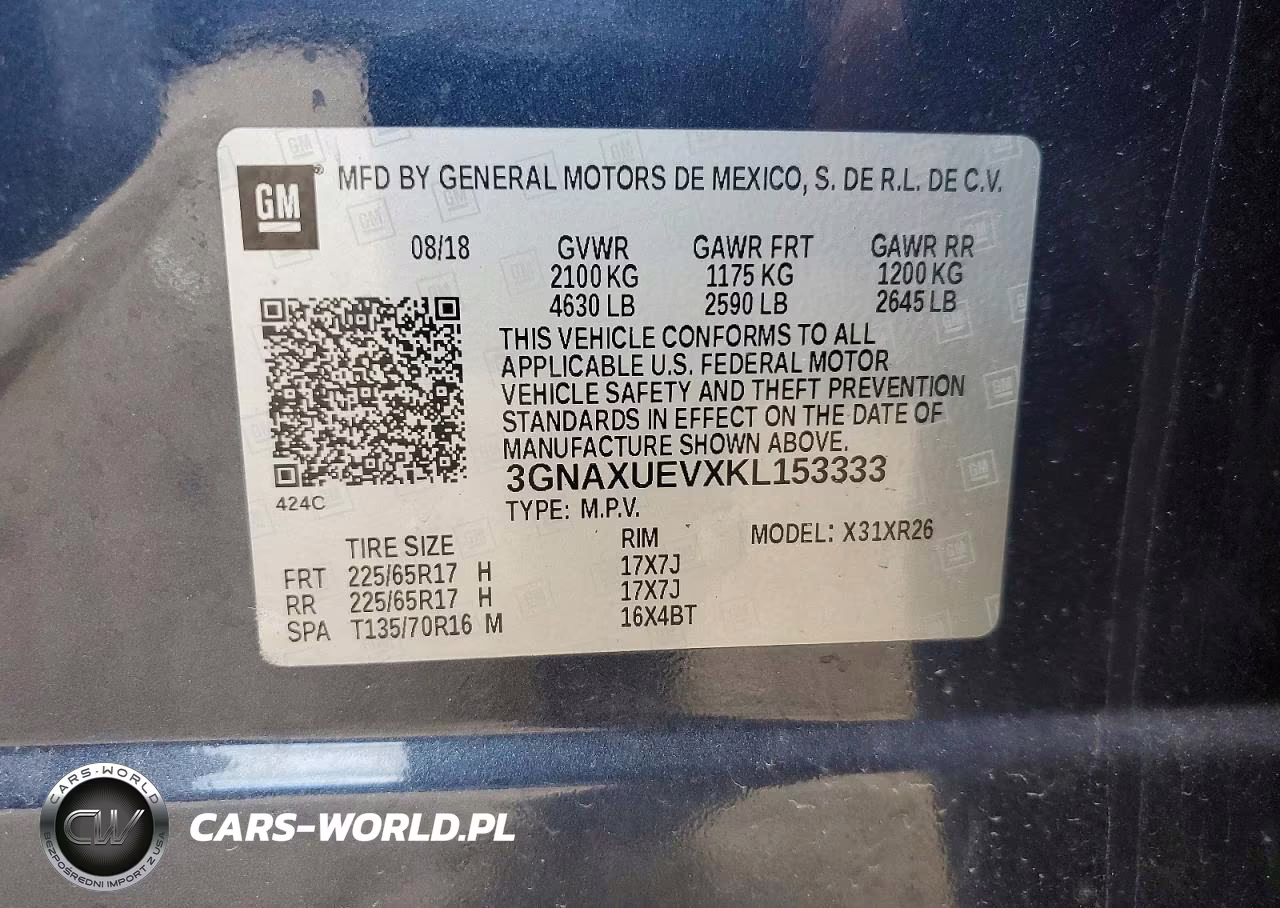 2019 Chevrolet Equinox Lt VIN:3GNAXUEVXKL153333 - 12