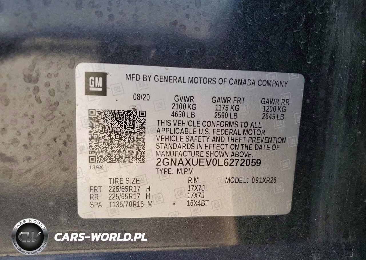 2020 Chevrolet Equinox Lt VIN:2GNAXUEV0L6272059 - 13