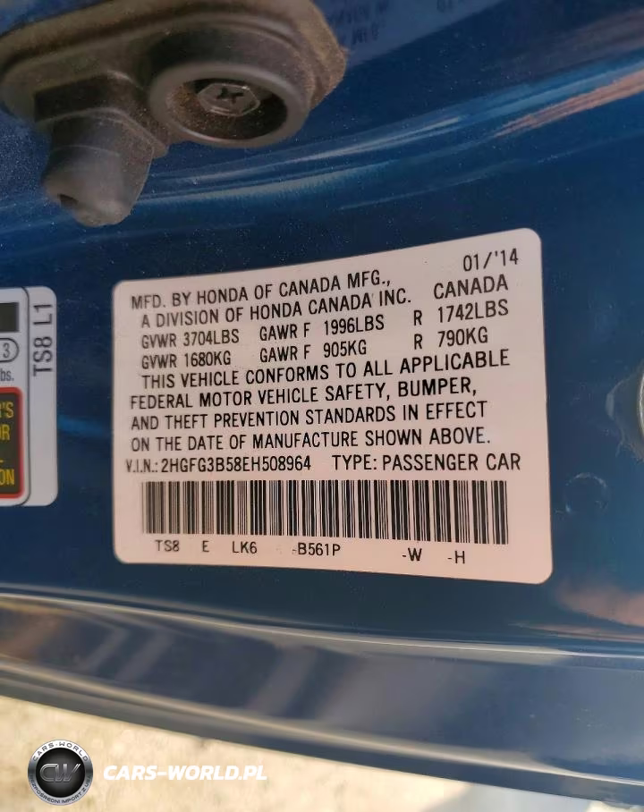 2014 Honda Civic Lx VIN:2HGFG3B58EH508964 - 12