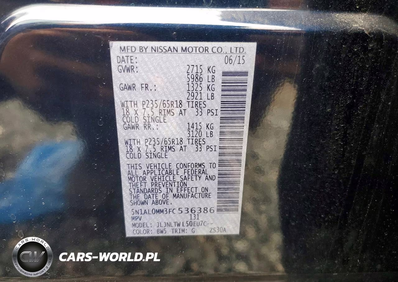 2015 Infiniti Qx60 Base VIN:5N1AL0MM3FC536386 - 12
