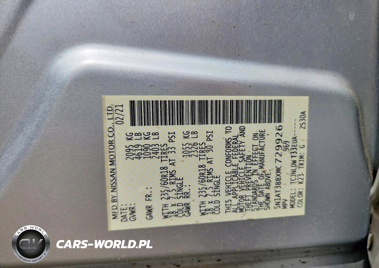 2021 Nissan Rogue Sv VIN:5N1AT3BBXMC729926 - 13
