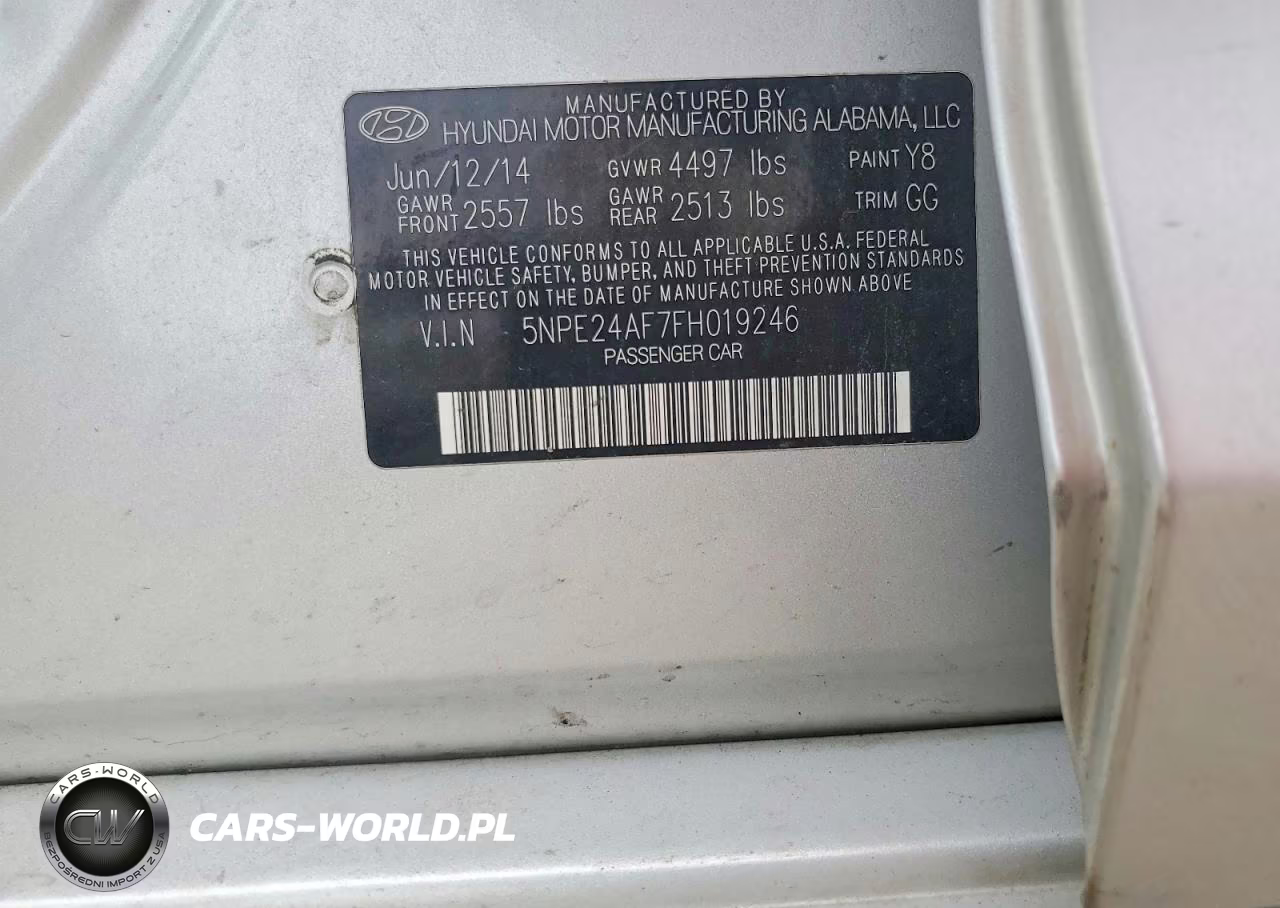 2015 Hyundai Sonata Se VIN:5NPE24AF7FH019246 - 12