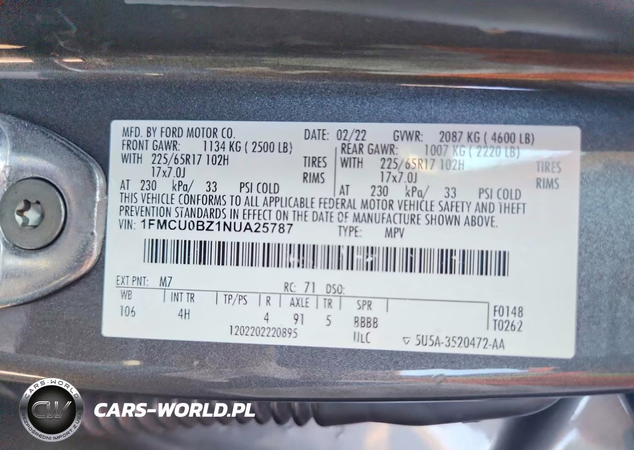2022 Ford Escape Hybrid Se VIN:1FMCU0BZ1NUA25787 - 13