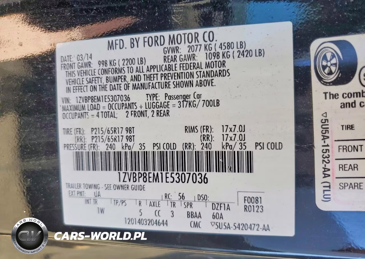 2014 Ford Mustang VIN:1ZVBP8EM1E5307036 - 12