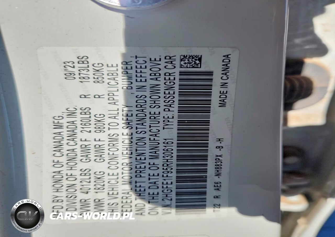 2024 Honda Civic Touring VIN:2HGFE1F95RH306161 - 13