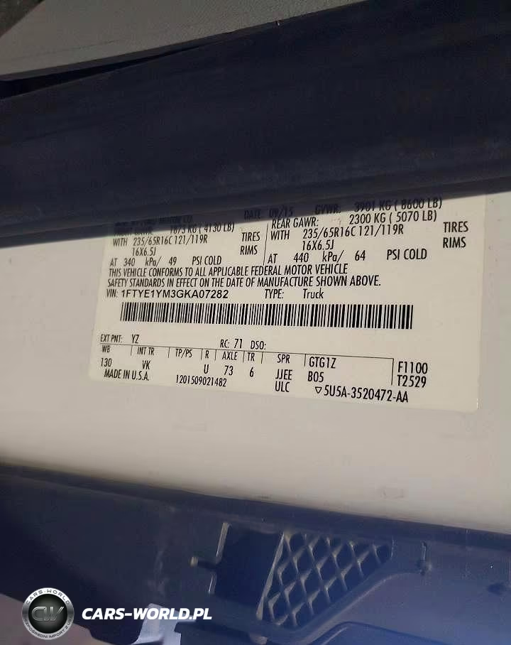2016 Ford Transit T-150 VIN:1FTYE1YM3GKA07282 - 12