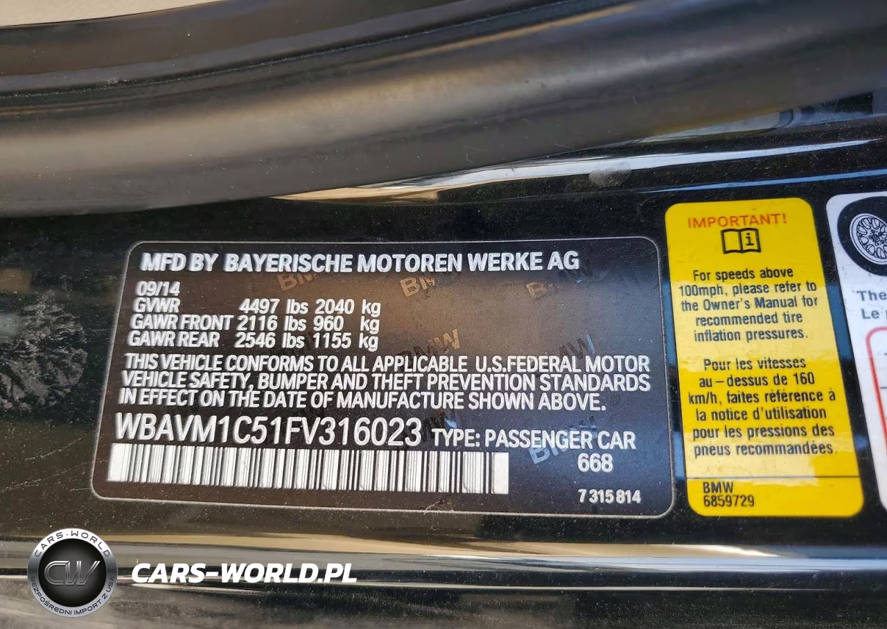 2015 BMW X1 Sdrive28I VIN:WBAVM1C51FV316023 - 13