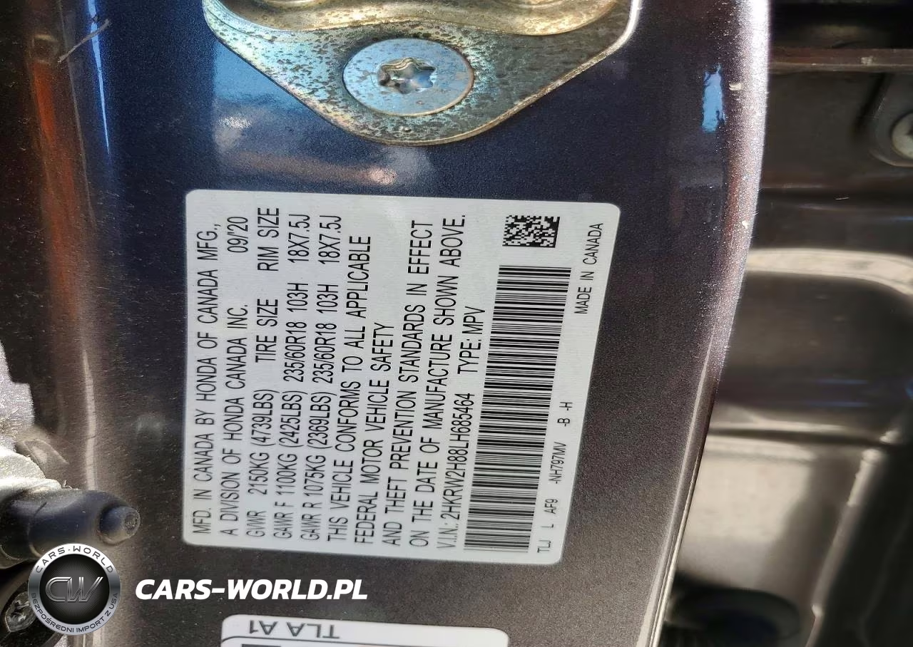 2020 Honda Cr-V Exl VIN:2HKRW2H88LH685464 - 13