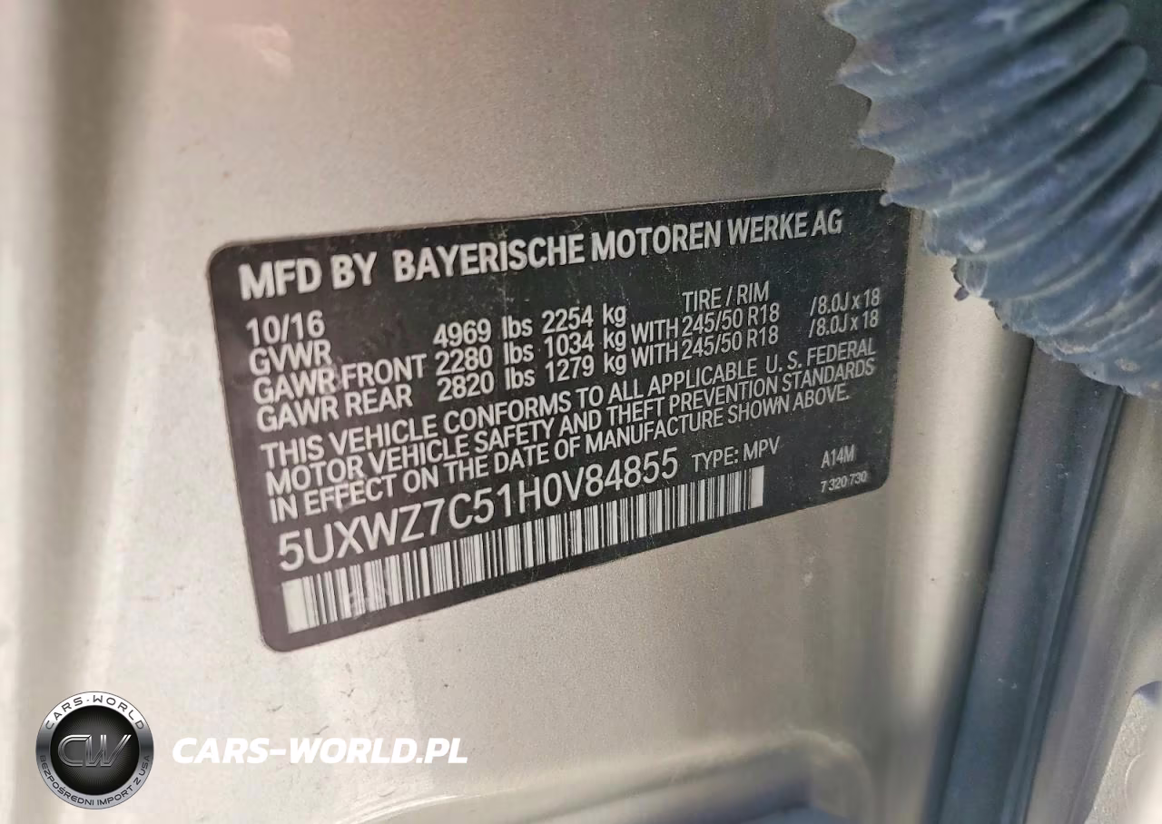 2017 BMW X3 Sdrive28I VIN:5UXWZ7C51H0V84855 - 13