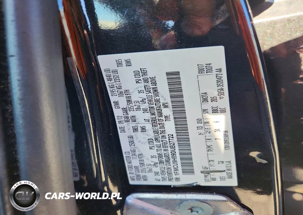 2013 Ford Escape Sel VIN:1FMCU9H99DUB27722 - 13