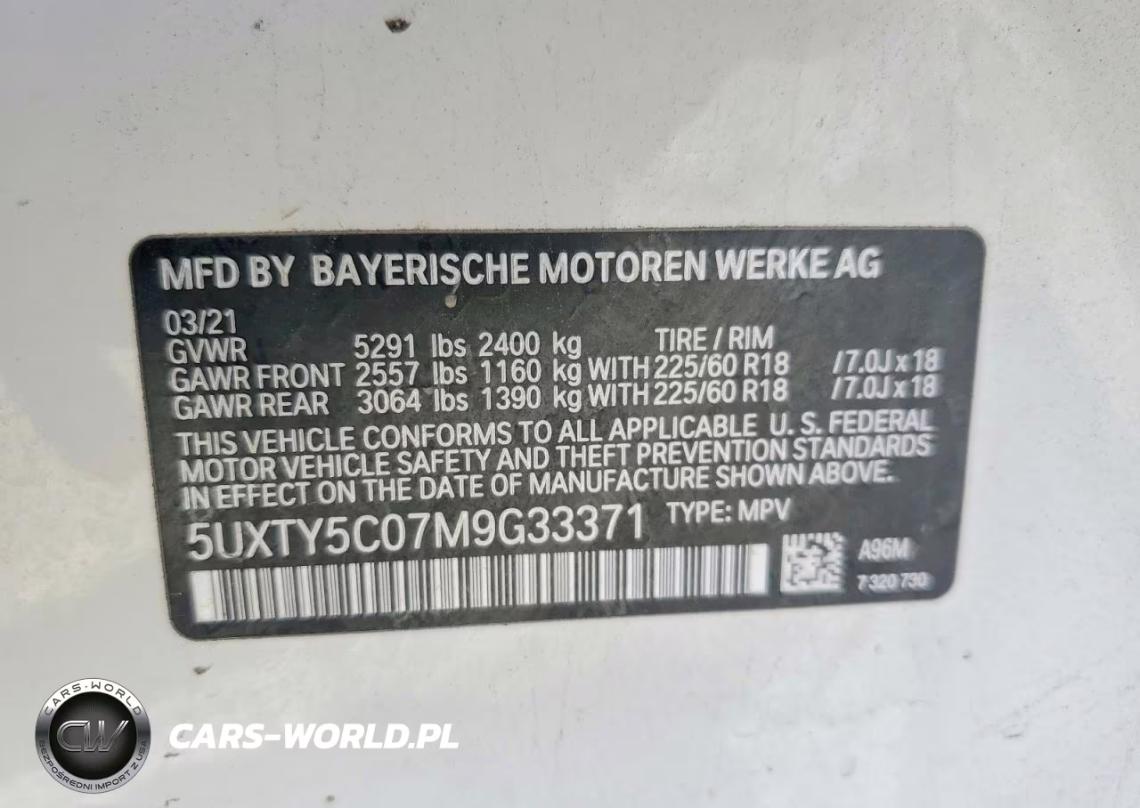 2021 BMW X3 xDrive30I VIN:5UXTY5C07M9G33371 - 14