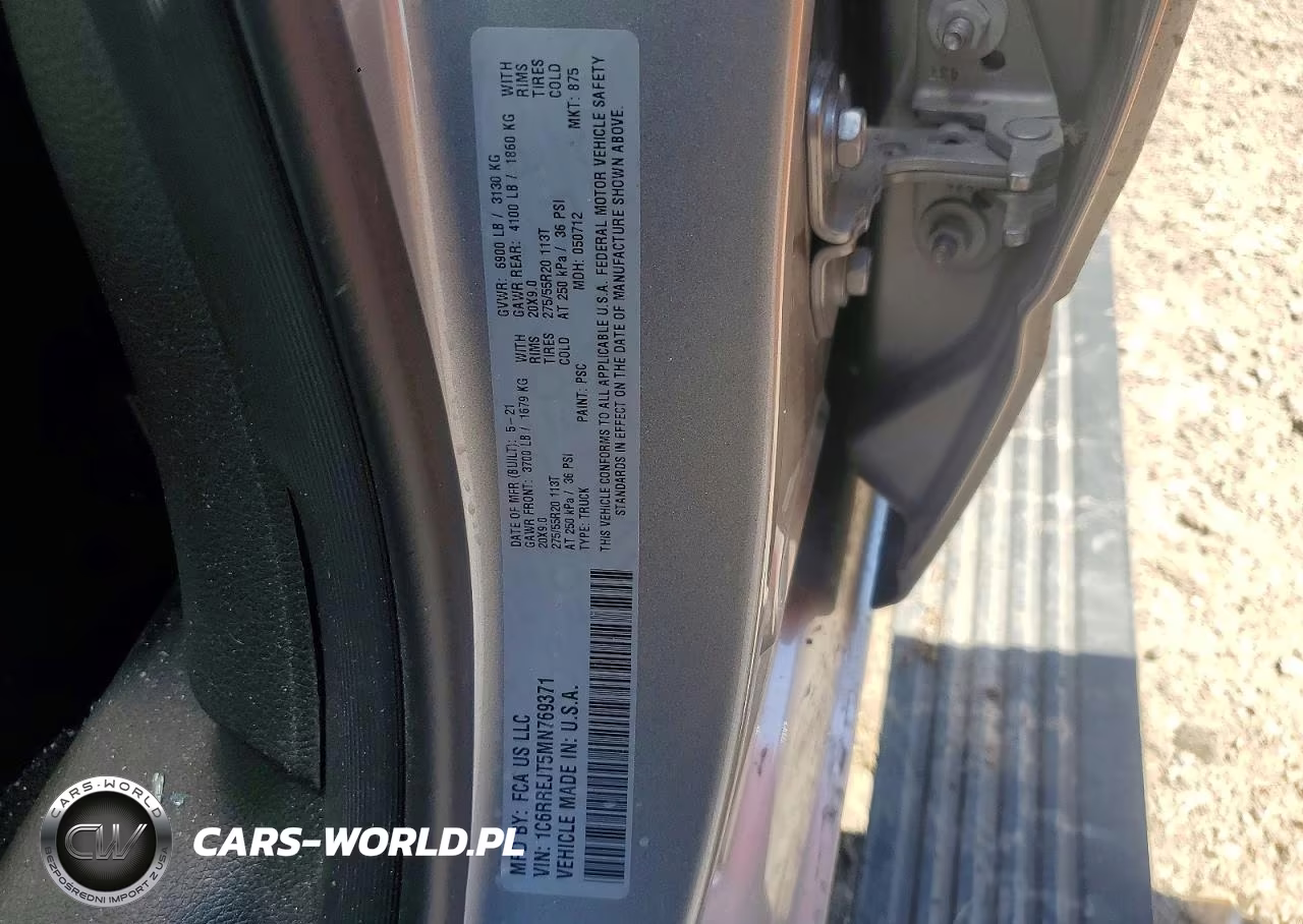 2021 Ram 1500 Laramie VIN:1C6RREJT5MN769371 - 12