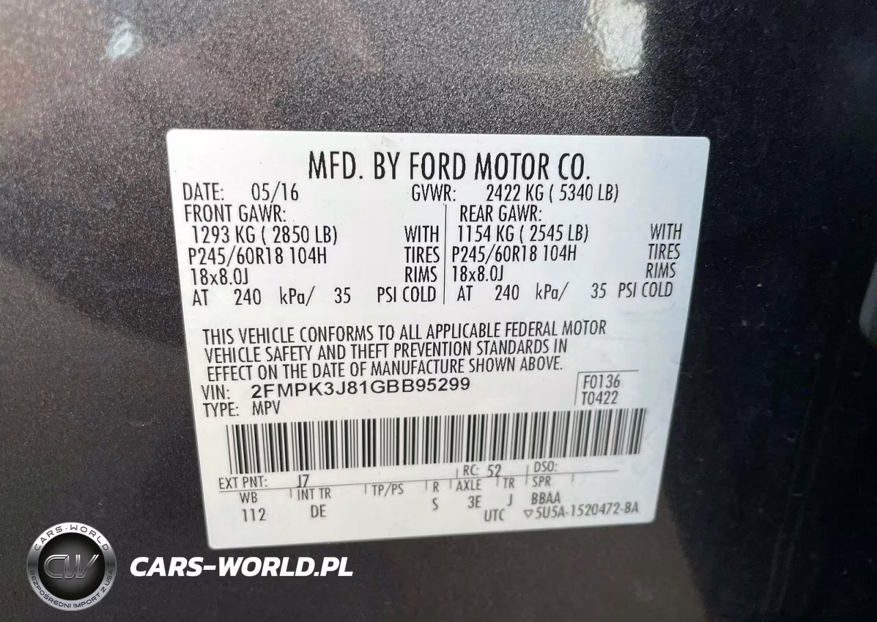 2016 Ford Edge Sel VIN:2FMPK3J81GBB95299 - 10