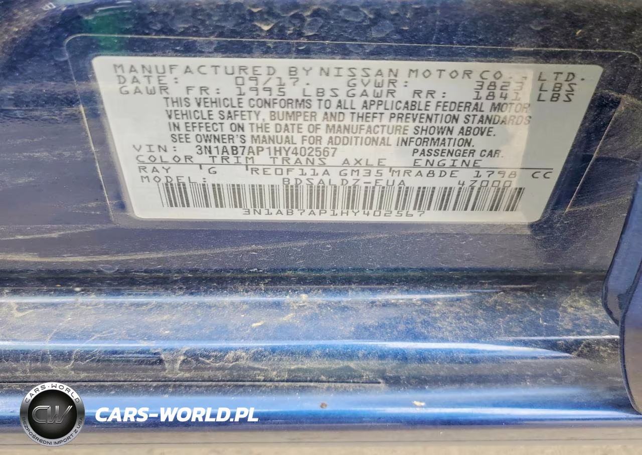 2017 Nissan Sentra Sv VIN:3N1AB7AP1HY402567 - 12