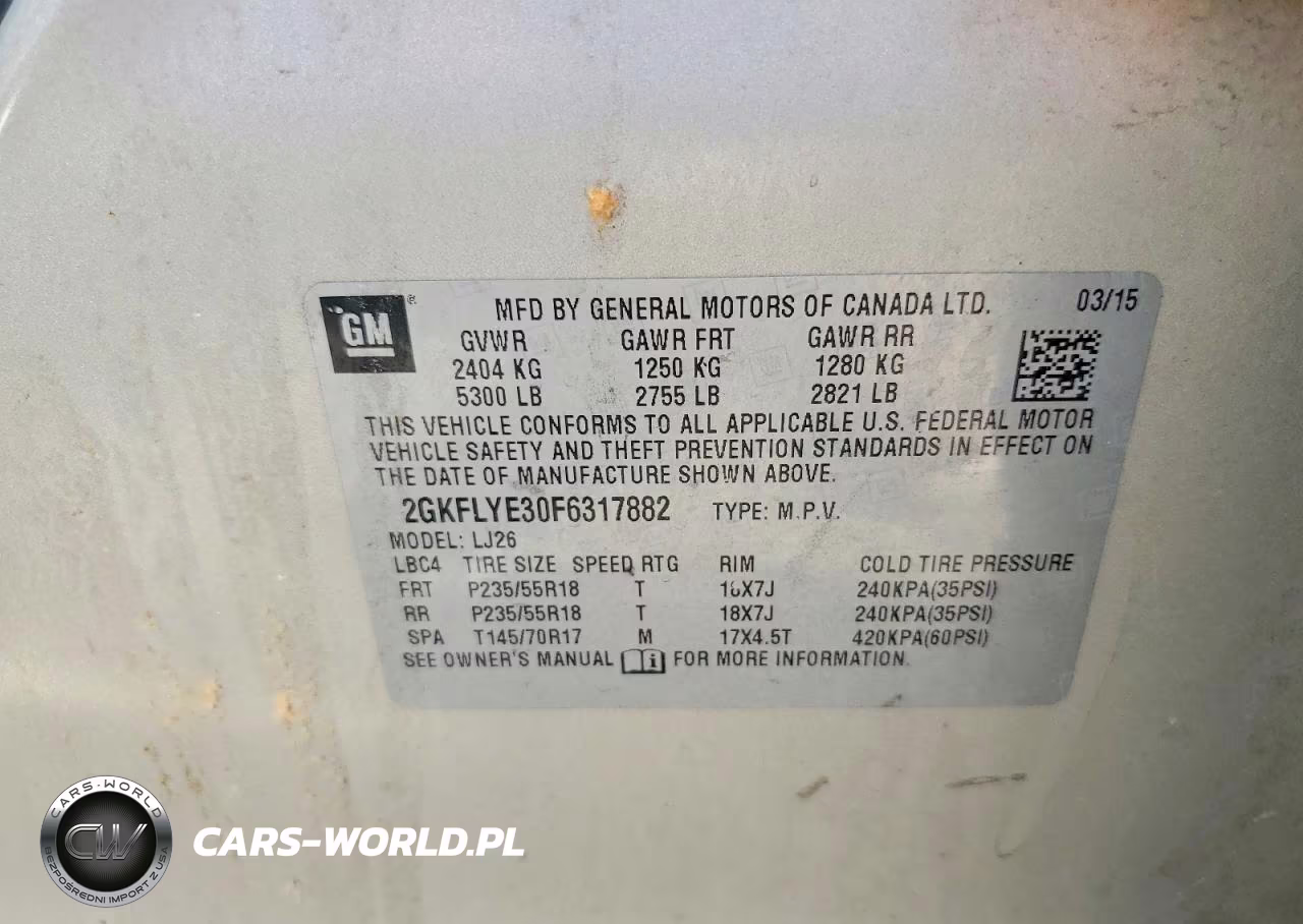 2015 GMC Terrain Slt VIN:2GKFLYE30F6317882 - 13