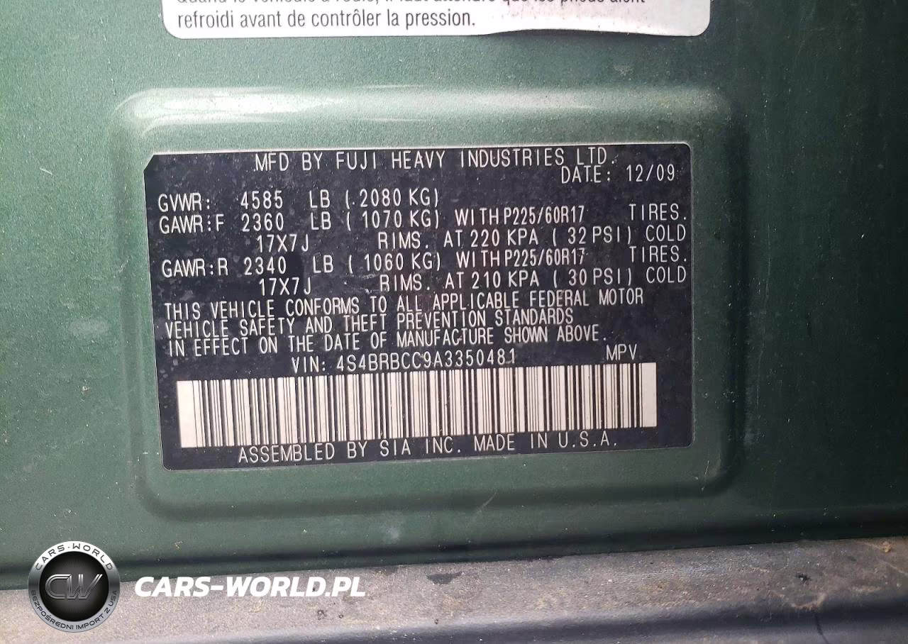 2010 Suba Outback VIN:4S4BRBCC9A3350481 - 12