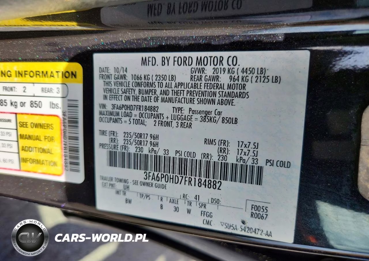 2015 Ford Fusion VIN:3FA6P0HD7FR184882 - 12