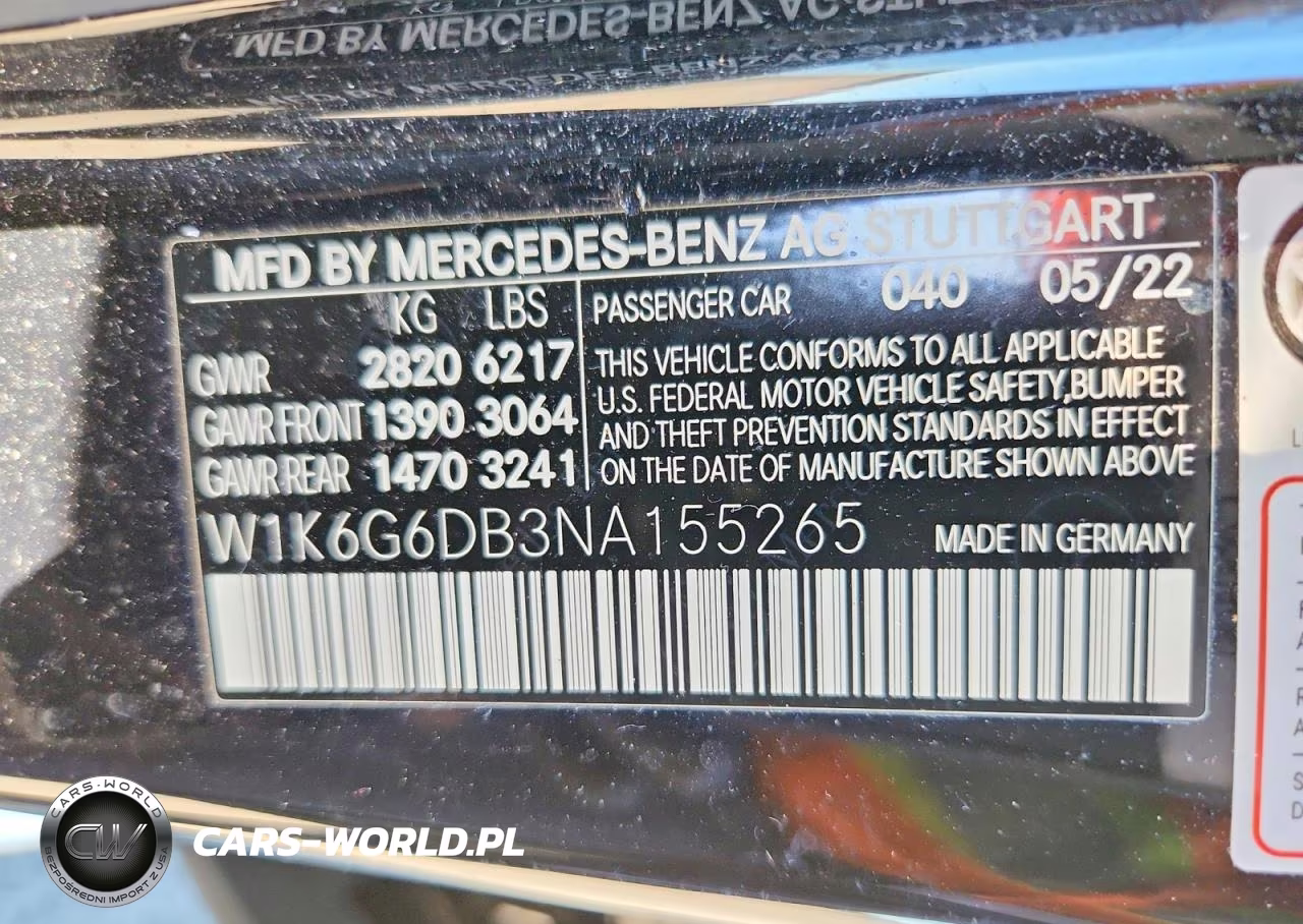 2022 Mercedes-Benz S 500 4Matic VIN:W1K6G6DB3NA155265 - 12