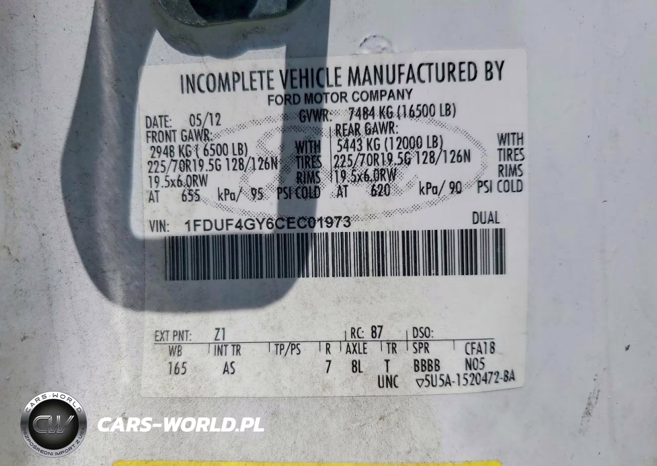 2012 Ford F450 Super Duty VIN:1FDUF4GY6CEC01973 - 12