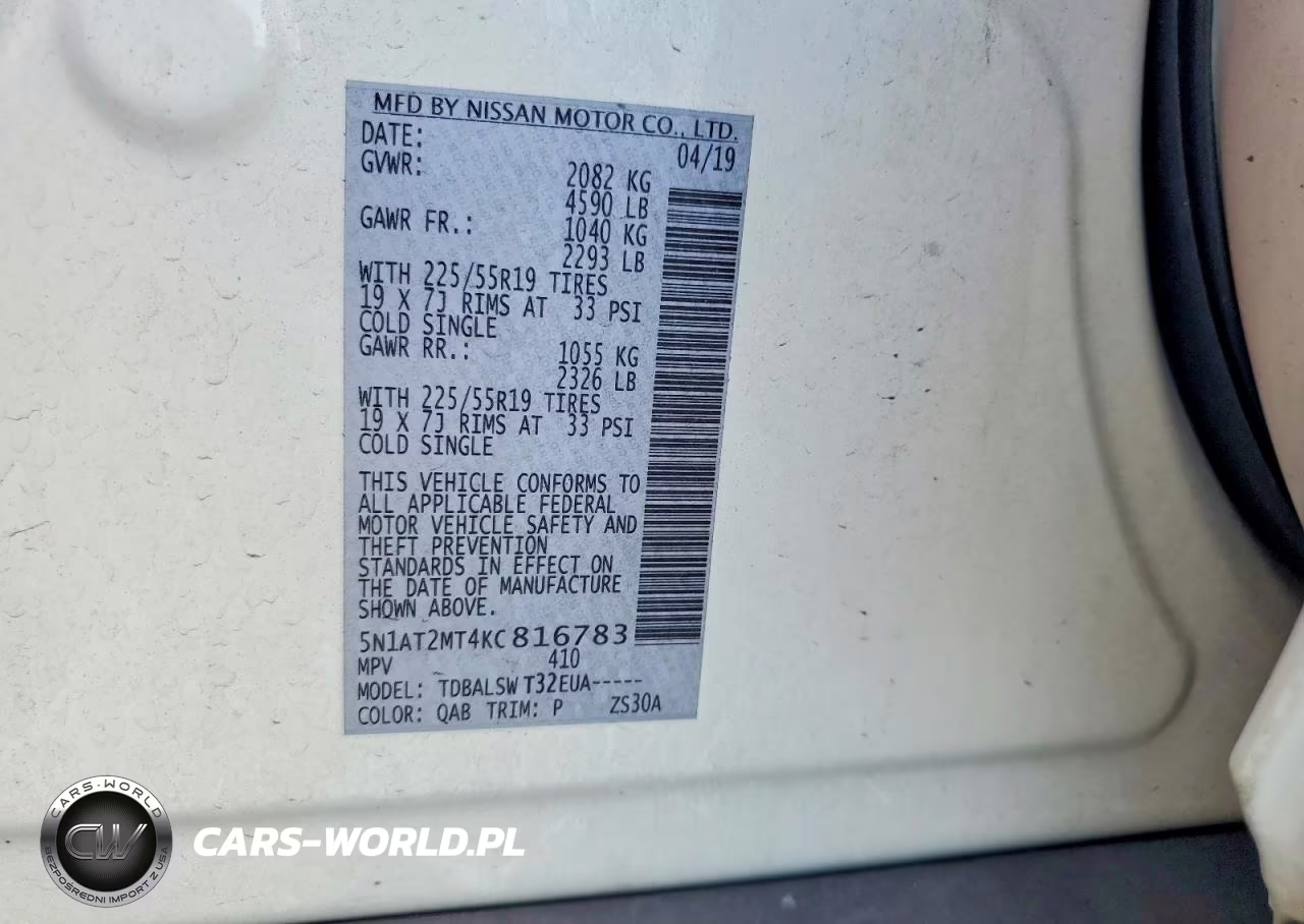 2019 Nissan Rogue Sl VIN:5N1AT2MT4KC816783 - 13