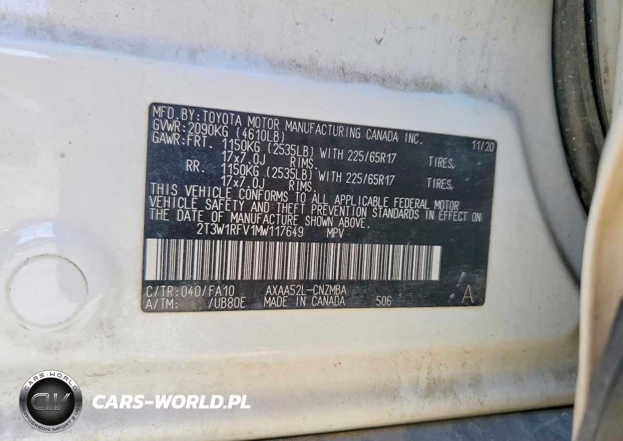 2021 Toyota Rav4 Xle VIN:2T3W1RFV1MW117649 - 12