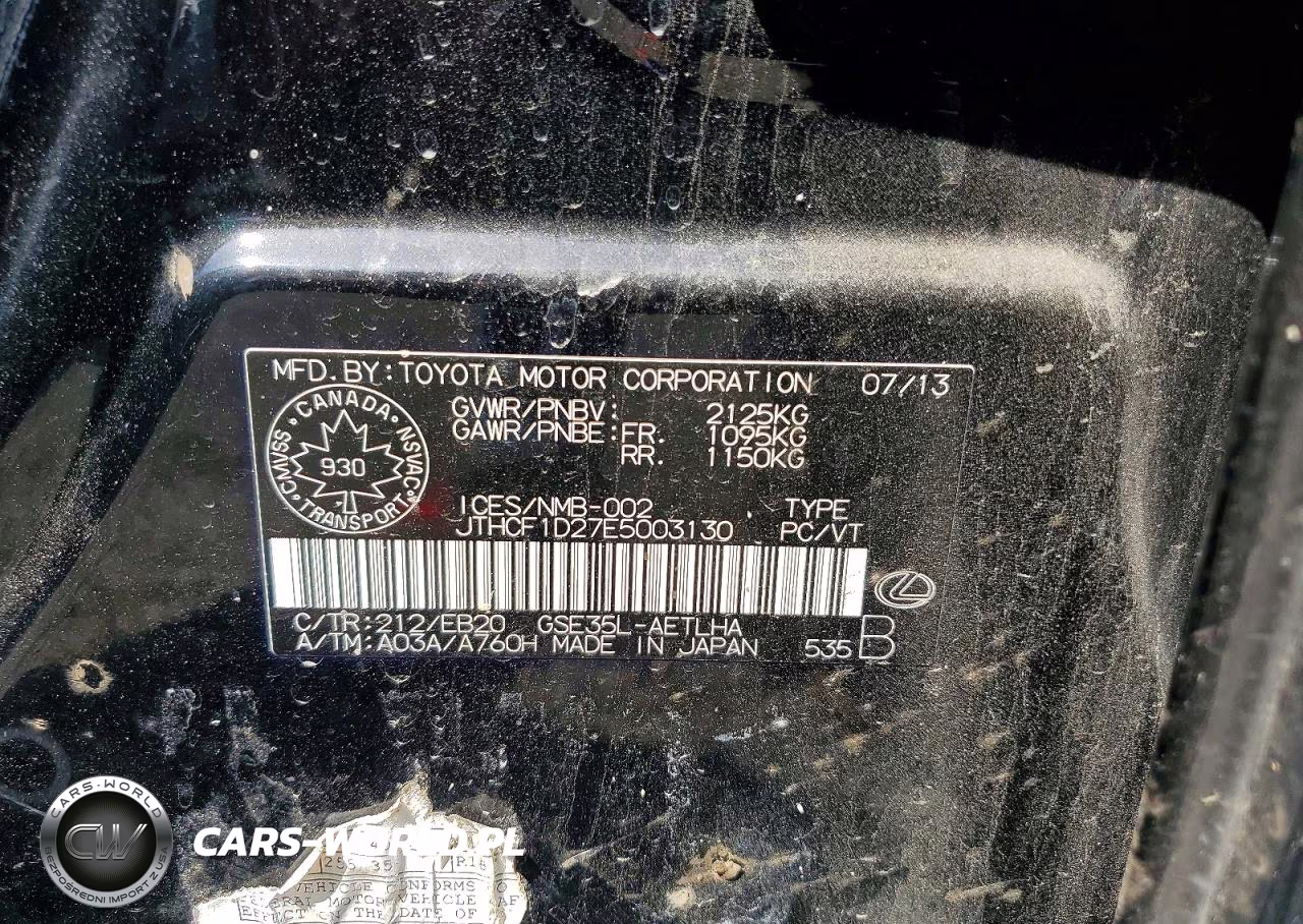 2014 Lexus Is 250 VIN:JTHCF1D27E5003130 - 12