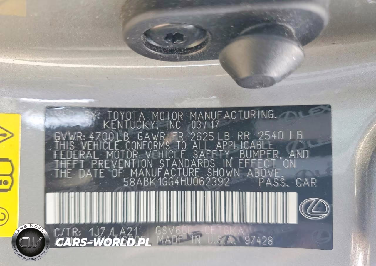 2017 Lexus Es 350 VIN:58ABK1GG4HU062392 - 13