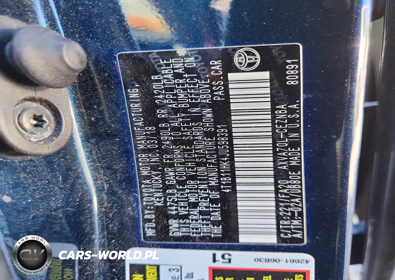 2018 Toyota Camry Le VIN:4T1B11HK4JU598391 - 12