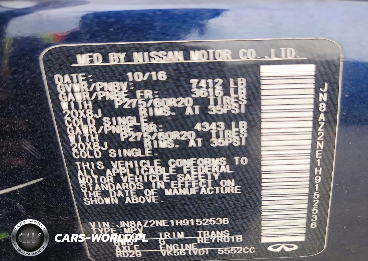 2017 Infiniti Qx80 Base VIN:JN8AZ2NE1H9152536 - 13